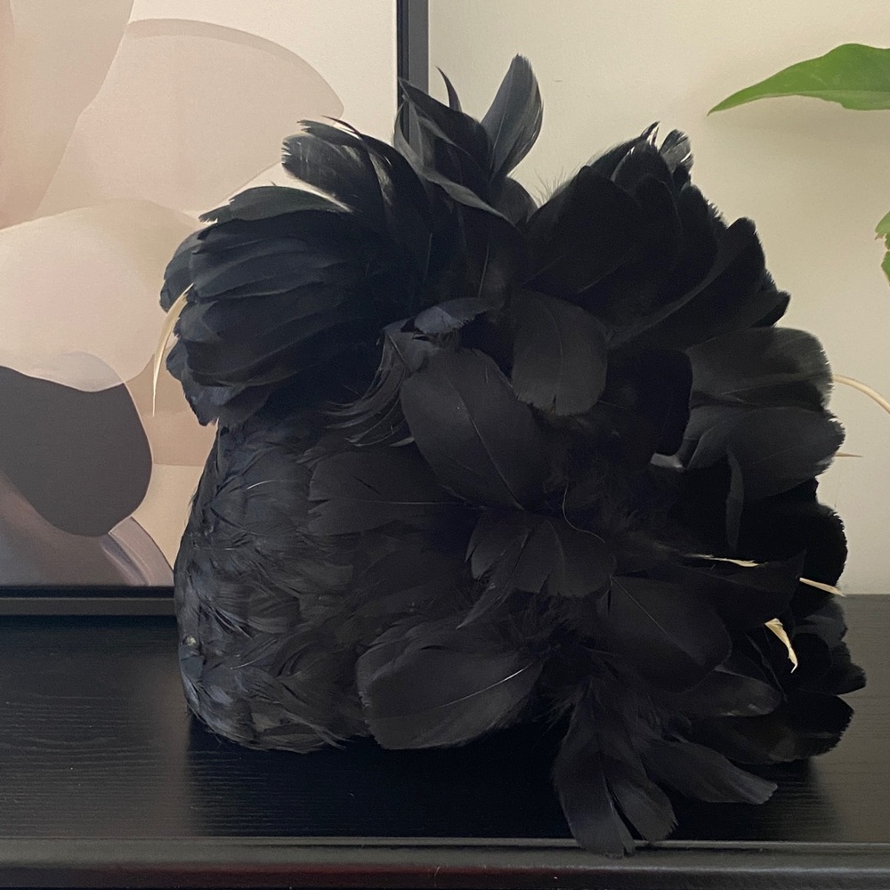 Vintage Custom Black Feather Hat - Picture 8 of 8